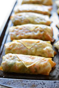 Baked Pork and Napa Cabbage Egg Rolls