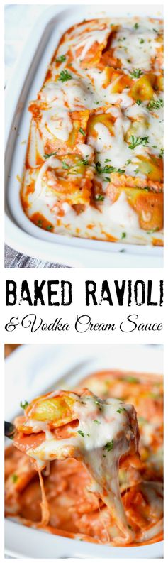 Baked Ravioli and Vodka Cream Sauce