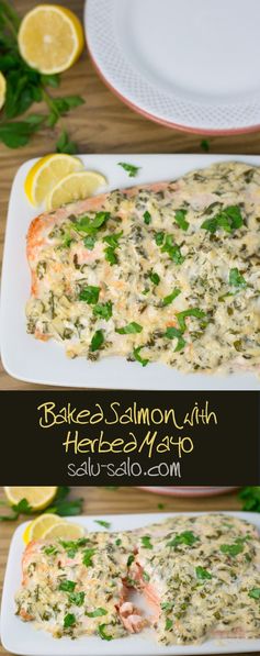 Baked Salmon with Herbed Mayo