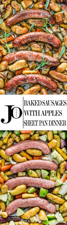 Baked Sausages with Apples Sheet Pan Dinner