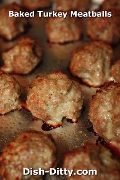 Baked Turkey Meatballs (Low Fat