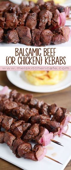 Balsamic Beef (or Chicken Kebabs