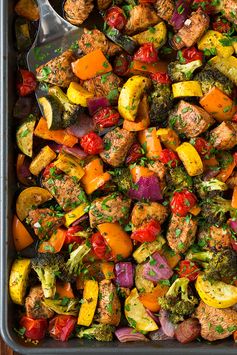 Balsamic Chicken and Veggie Sheet Pan Dinner