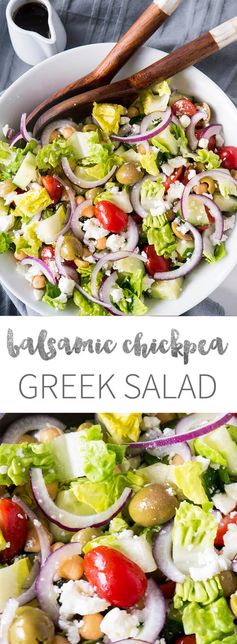 Balsamic Chickpea Feta Greek Salad