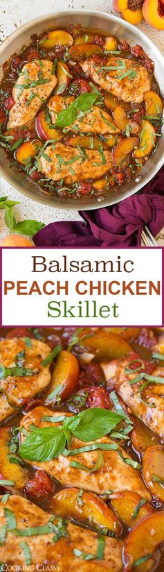 Balsamic Peach Chicken Skillet