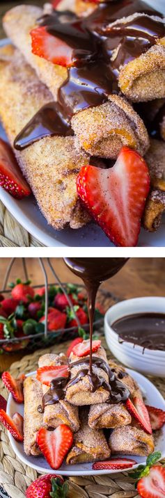 Banana Churros with Chocolate Peanut Butter Sauce