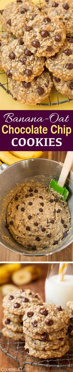 Banana-Oat Chocolate Chip Cookies