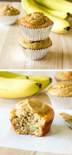 Banana Peanut Butter Oat Muffins