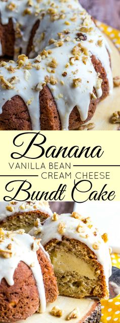 Banana Vanilla Bean Cream Cheese Bundt Cake