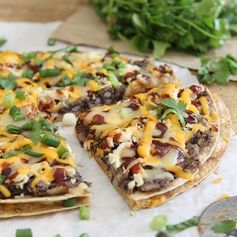 BBQ Black Bean Tortilla Pizza