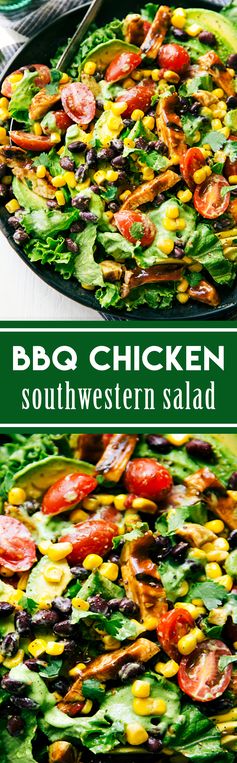 BBQ Chicken Salad with Avocado Cilantro Dressing