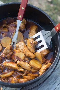 BBQ Dutch Oven Chicken and Potatoes