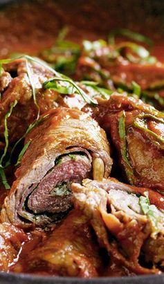 Beef braciole (Italian beef rolls