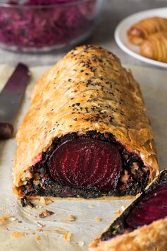 Beet Wellington with balsamic reduction