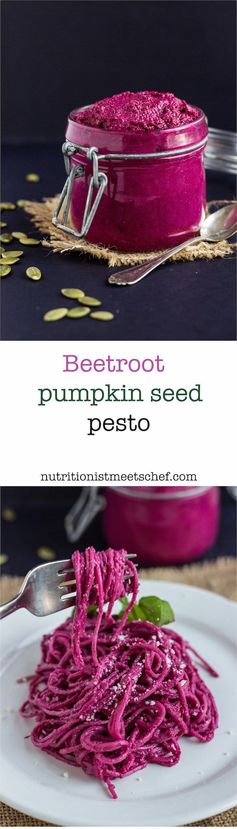 Beetroot pumpkin seed pesto