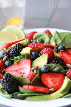 Berry & Avocado Salad With Cilantro Vinaigrette (Gluten Free & Vegan