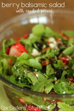 Berry Balsamic Salad with Candied Pecans