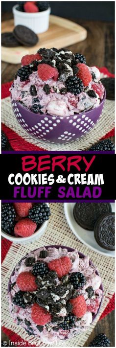 Berry Cookies and Cream Fluff Salad