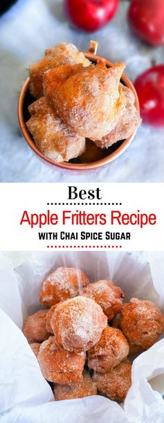 Best Apple Fritters Recipe with Chai Spice Sugar