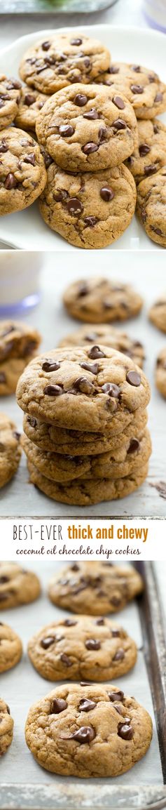 Best-Ever Thick and Chewy Coconut Oil Chocolate Chip Cookies