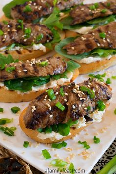 Black Garlic Bulgogi Beef Crostini