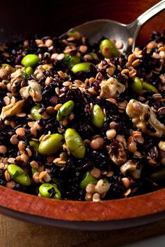 Black Rice and Red Lentil Salad