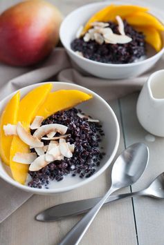 Black Rice Pudding with Coconut and Mango