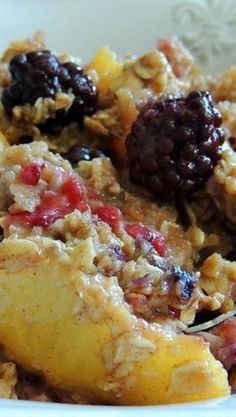 Blackberry & Peach Cobbler Baked Oatmeal