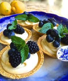 Blackberry and Blueberry Limoncello Tarts