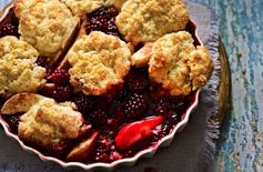 Blackberry and pear cobbler