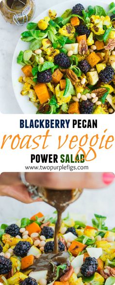 Blackberry Pecan Roast Veggie Power Salad