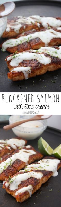 Blackened Salmon with Lime Cream