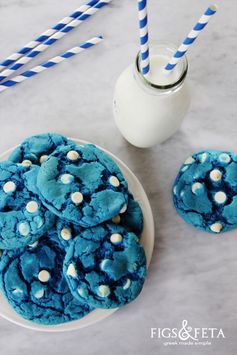 Blue Velvet White Chocolate Chip Cookies