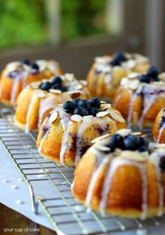 Blueberry Almond Mini Bundt Cakes