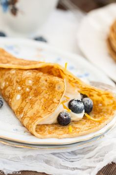 Blueberry and Limoncello Cheese Crepes