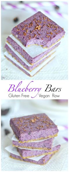 Blueberry Bars (Raw Vegan Gluten Free