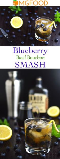 Blueberry Basil Bourbon Smash