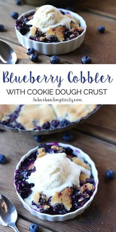 Blueberry Cobbler with Cookie Dough Crust