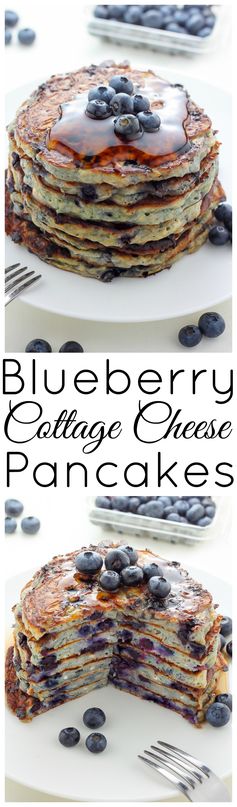 Blueberry Cottage Cheese Pancakes