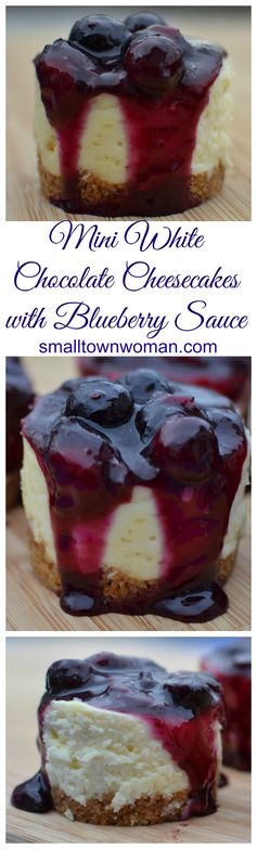 Blueberry Mini White Chocolate Cheesecakes