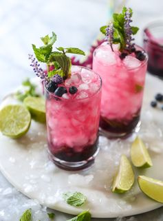 Blueberry Mojitos with Lavender Syrup