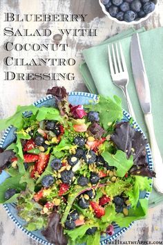 Blueberry Salad with Coconut Cilantro Dressing