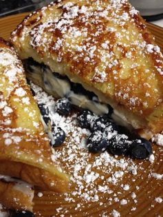 Blueberry Stuffed Egg Nog French Toast