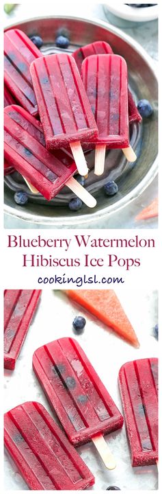 Blueberry Watermelon Hibiscus Ice Pops