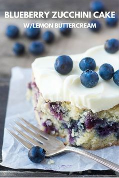 Blueberry Zucchini Snack Cake with Lemon Buttercream