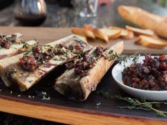 Bone Marrow with Bacon Marmalade and Sourdough Toast