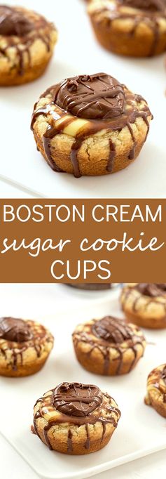 Boston Cream Sugar Cookie Cups