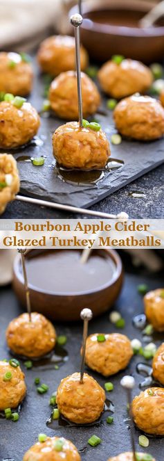 Bourbon Apple Cider Glazed Turkey Meatballs