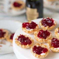 Bourbon Infused Cranberry & Goat Cheese Bites