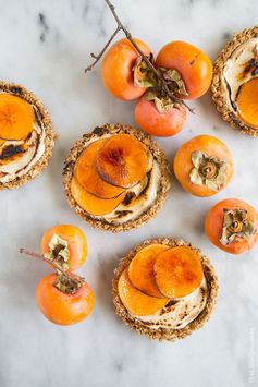 Brûléed Persimmon Tarts with maple cinnamon cream cheese